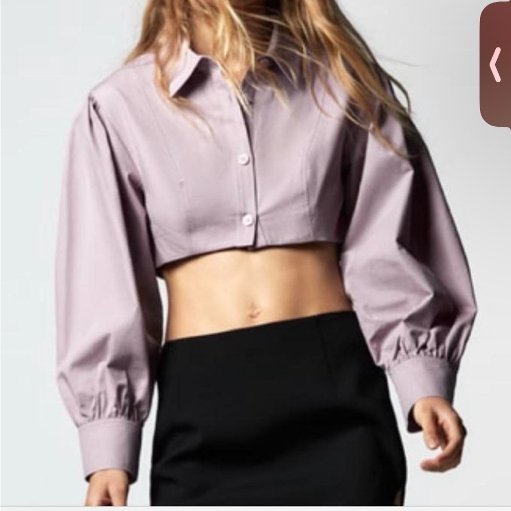 NWT Zara poplin crop shirt Size S